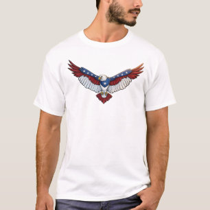 Majestic Patriotic Flying Bald Eagle – American T-Shirt