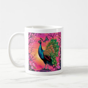 Majestic Peacock Design Coffee Mug