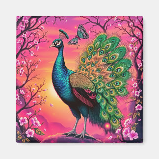 Majestic Peacock Magnet