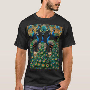 Majestic Peacock Parade – Vibrant Feather Display T-Shirt