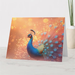 Majestic Peacock with Vibrant Plumage Card