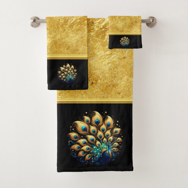 Majestic Peacocks Dance Bath Towel Set (Insitu)