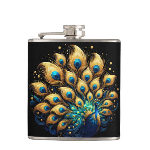 Majestic Peacocks Dance Hip Flask