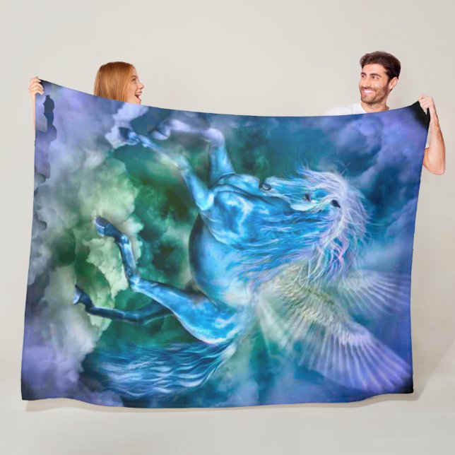 Majestic Pegasus Fantasy Horse Plush Fleece Blanket (In Situ)