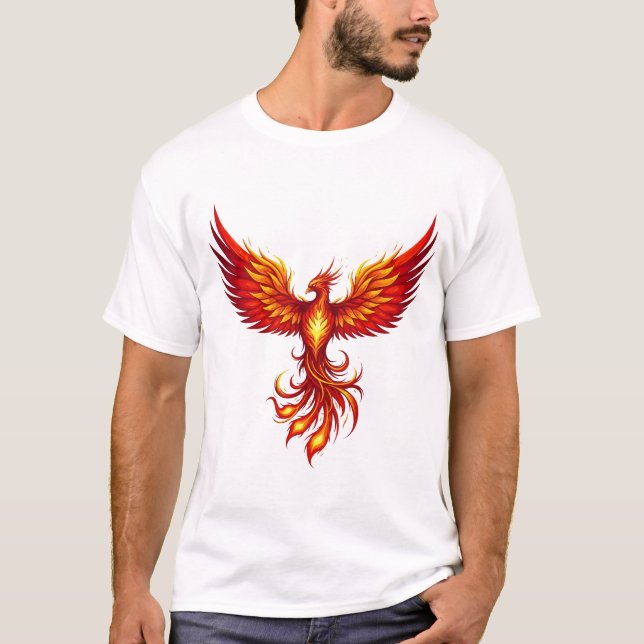 Majestic Phoenix T-Shirt – Fiery Rebirth Mythical  (Front)