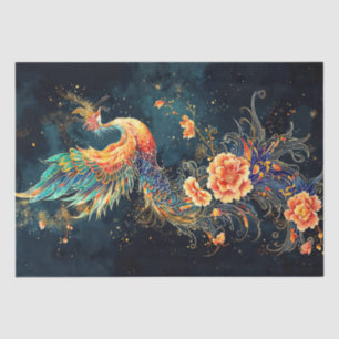 Majestic Phoenix with Floral Accents Tissue Paper