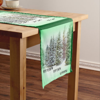 Majestic Pine Trees Cloaked In Layer Of Snow Short Table Runner