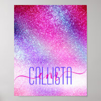 Majestic Pink Purple Nebula Galaxy Glitter