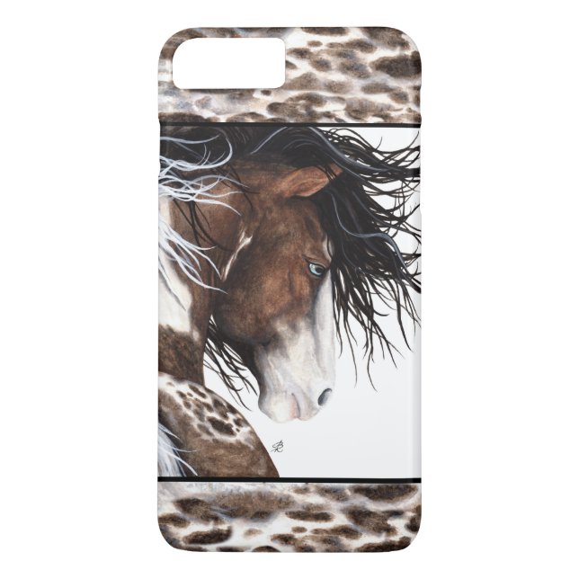 Majestic Pintaloosa Horse by BiHrLe iPhone Case (Back)