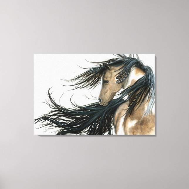 Majestic Pinto Horse Art by Bihrle Canvas Print (Front)
