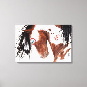 Majestic Pinto Horse by BiHrLe Art Canvas Print