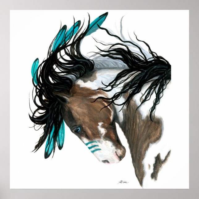 Majestic Pinto Paint Horse Poster by Bihrle (Front)