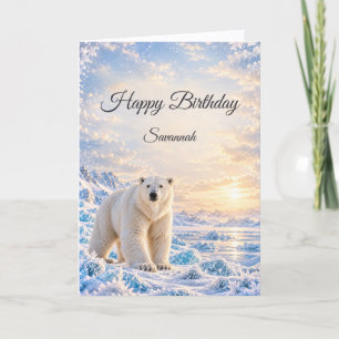 Majestic Polar Bear Arctic Winter Birthday Card