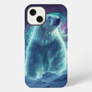 Majestic Polar Bear Design with Northern Lights iPhone 13 Case