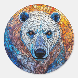 Majestic Polar Bear Elegant Nature Gift ❄️✨ Classic Round Sticker