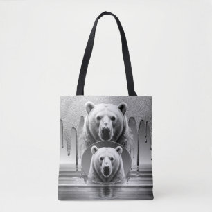 Majestic Polar Bear Head Arctic Wildlife 🐻❄️ Tote Bag