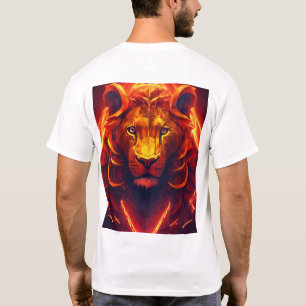 "Majestic Precision: Geometric Lion Emblem" T-Shirt