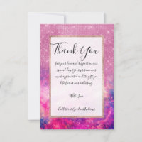 Majestic Purple Pink Glitter Starry Nebula