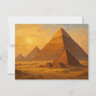 Majestic Pyramids Desert Sun Egyptian Postcard