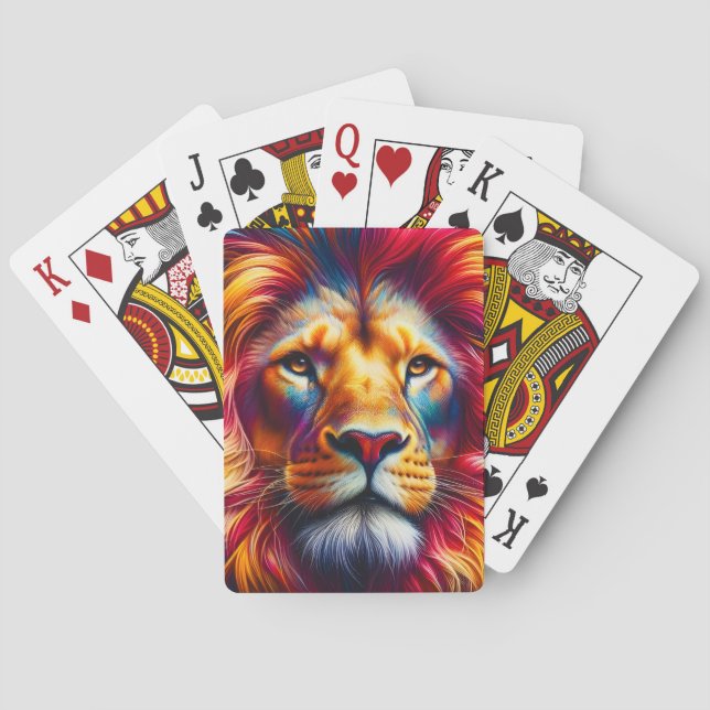 Majestic Rainbow Lion Playing Cards (Back)