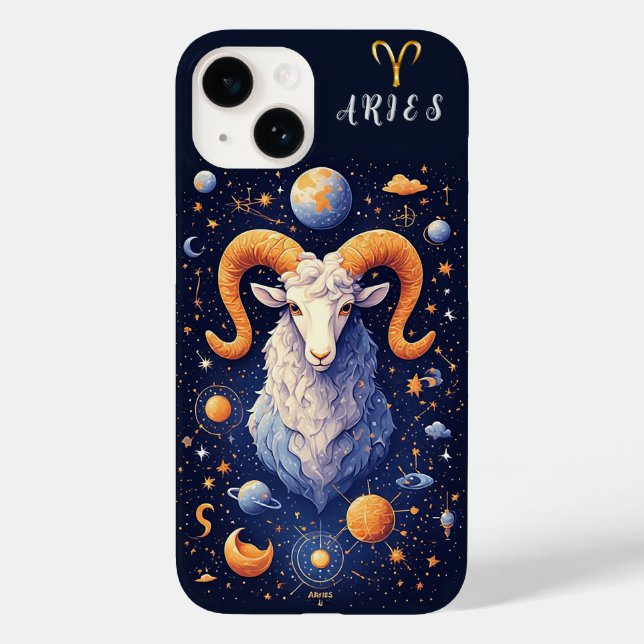 Majestic Ram Surrounded by Celestial Objects Case-Mate iPhone Case (Back)