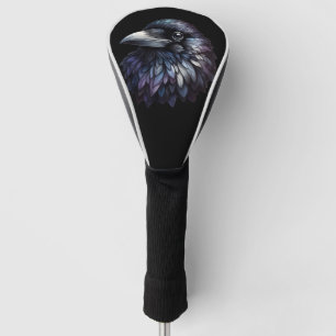 Majestic Raven Portrait - raven, bird, wildlife Golf Head Cover