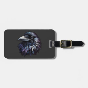 Majestic Raven Portrait - raven, bird, wildlife Luggage Tag