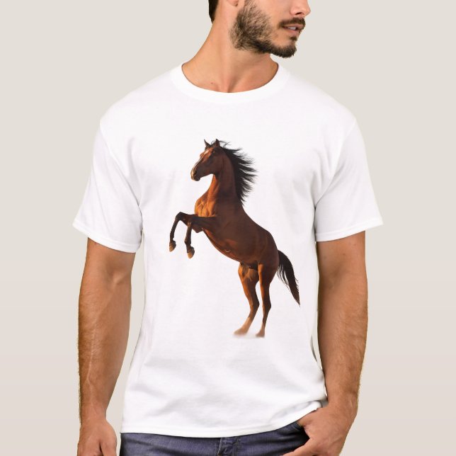 Majestic Rearing Horse Artwork T-Shirt (Front)