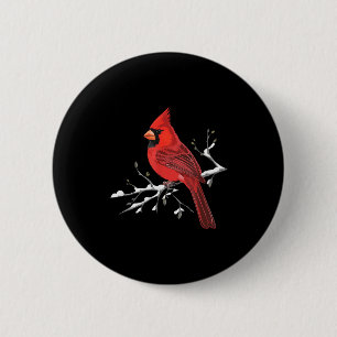 Majestic Red Cardinal Birdwatching Birdwatcher Bir 2 Inch Round Button