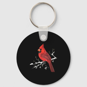 Majestic Red Cardinal Birdwatching Birdwatcher Bir Keychain