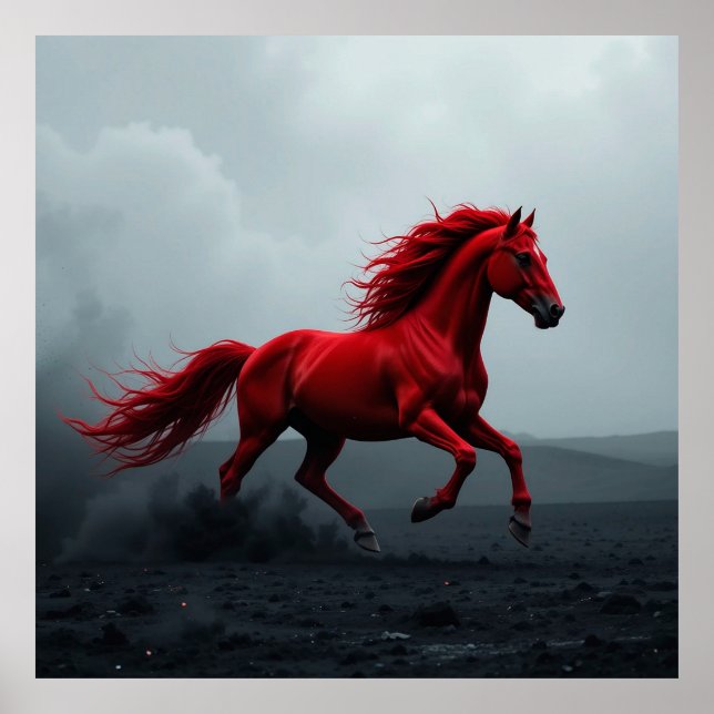 Majestic Red Horse Running Poster (Front)