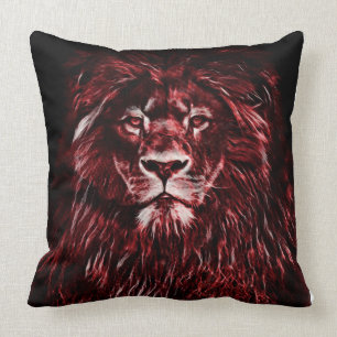 Majestic Red Lion Throw Pillow