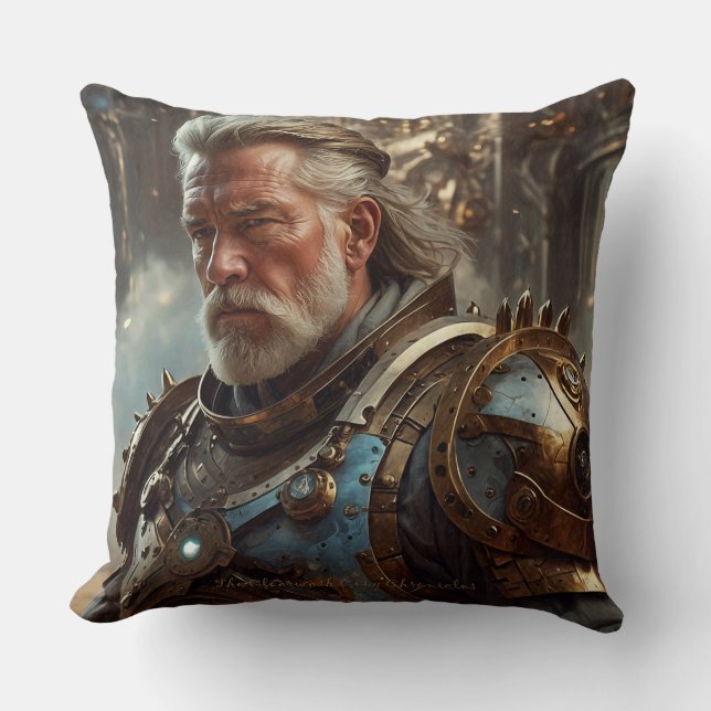 Majestic Regal Steampunk King Square Throw Pillow  (Front)