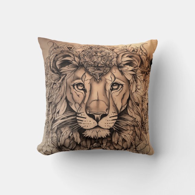 "Majestic Roar" Throw Pillow (Front)