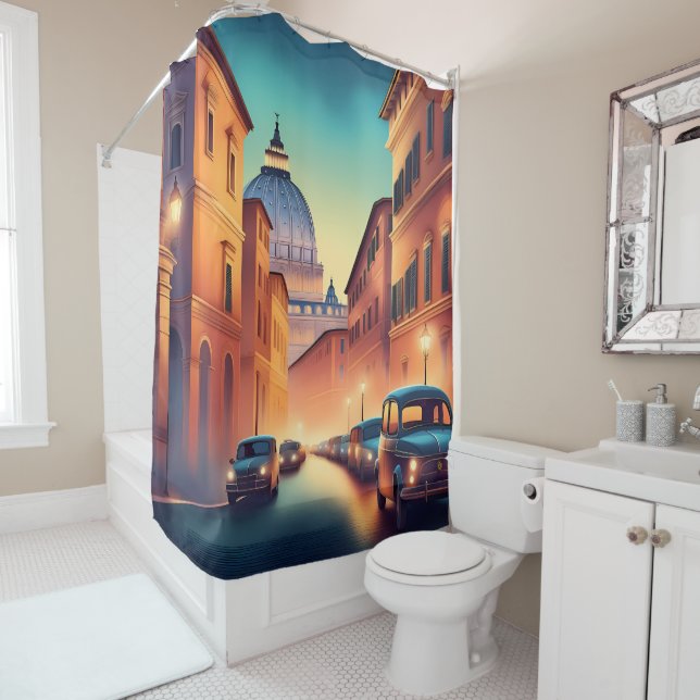 Majestic Rome : Conception du rideau de douche du  (En situation)