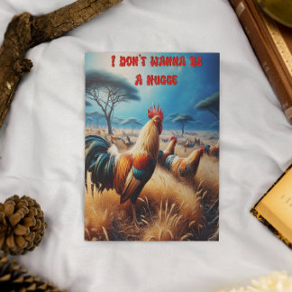 Majestic Rooster Amidst Verdant Grassland Postcard