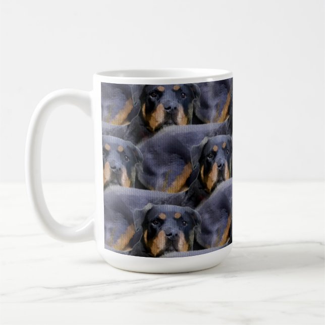 Majestic Rottweiler: Serenity in Strength Coffee Mug (Left)