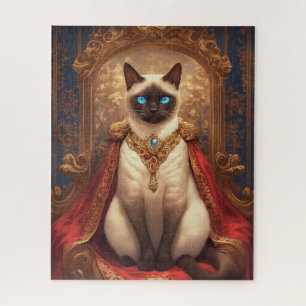 Majestic Royal Siamese Cat Portrait Jigsaw Puzzle