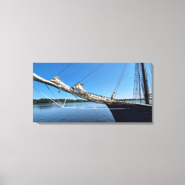 Majestic Schooner Sailboat Nautical Photography Canvas Print (Front)