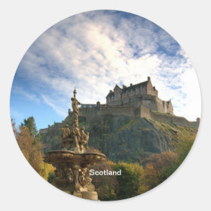 Majestic Scotland, scenic photograph, Classic Round Sticker