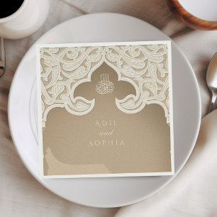 Majestic Scrolls Personalized Islamic Wedding Napkin