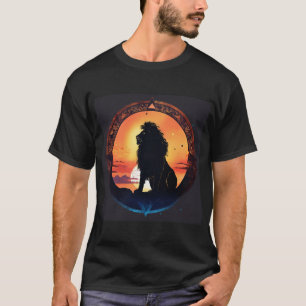 "Majestic Shadows: Silhouette Lion Design" T-Shirt