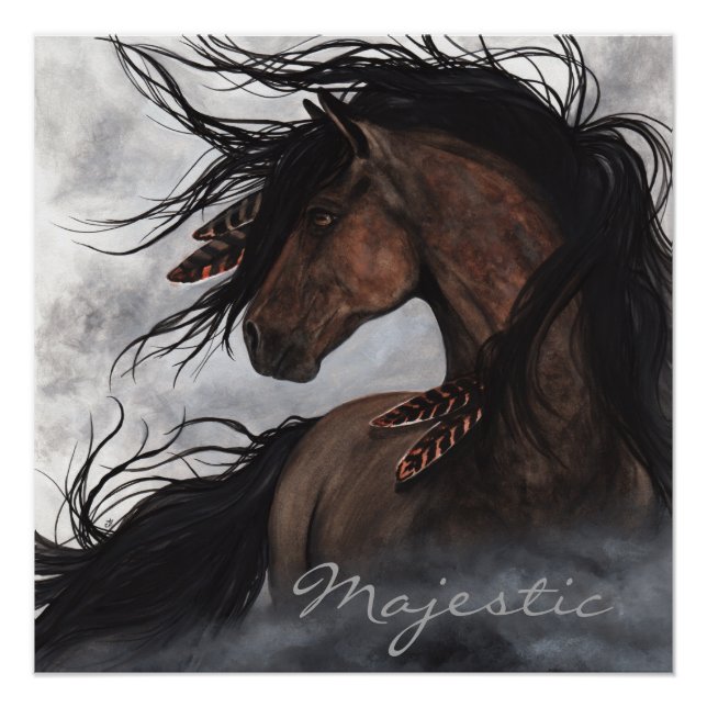 Majestic Smoky Horse par Bihrle Poster (Devant)