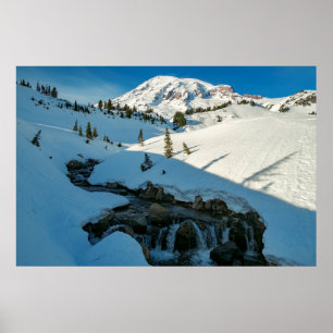 Majestic Snowbound Mt. Rainier Poster