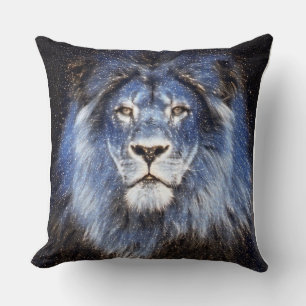 Majestic Sparkle Lion Throw Pillow