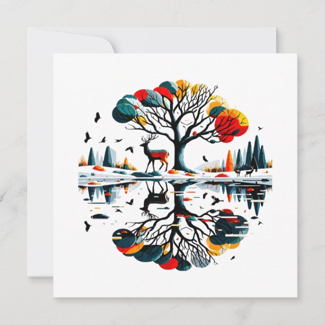 Majestic Stag in Snowy Winter Forest (Front)