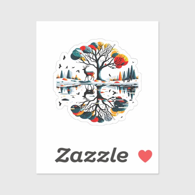 Majestic Stag in Snowy Winter Forest (Sheet)