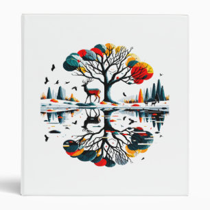 Majestic Stag in Snowy Winter Forest Binder