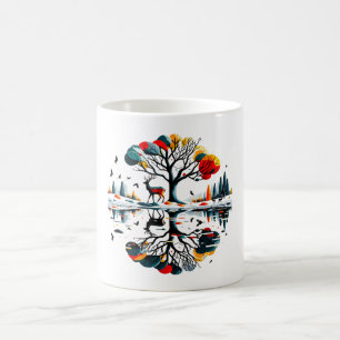 Majestic Stag in Snowy Winter Forest Coffee Mug