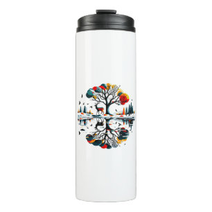 Majestic Stag in Snowy Winter Forest Thermal Tumbler